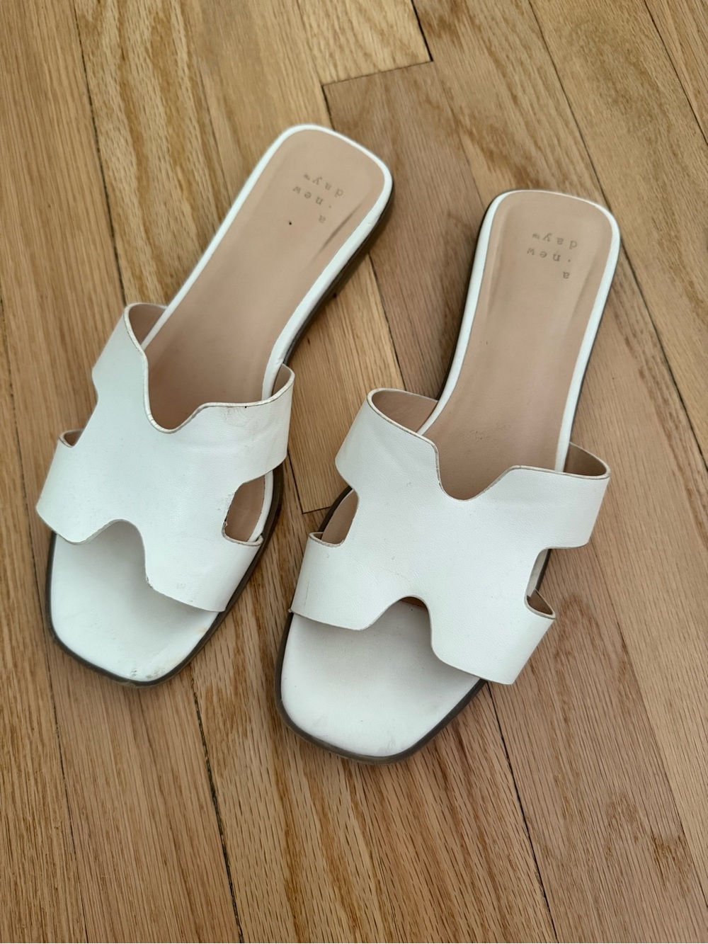 a new day White Slide Sandals with Cutout Upper
